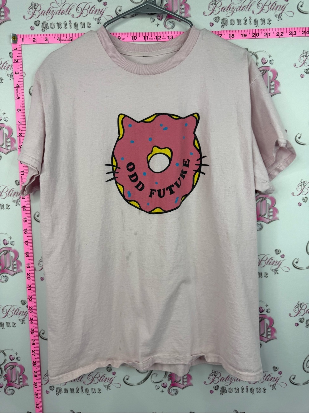 Odd Future tshirt top Light Pink Donut Cat Graphic Tee